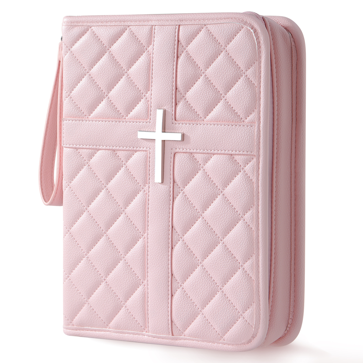 BARTLETT Quilted Bible Cover with Handle, Zipper & Organizer Pockets