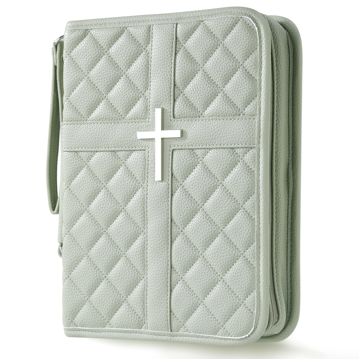 BARTLETT Quilted Bible Cover with Handle, Zipper & Organizer Pockets