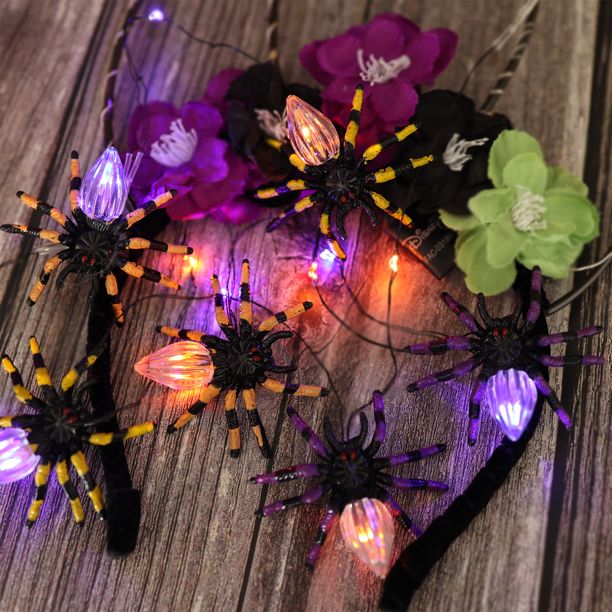 Halloween Spider String Lights - 15 3D Spiders with Remote & Timer