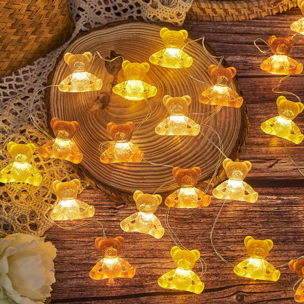 Teddy bear fairy lights for nursery and kids room decor