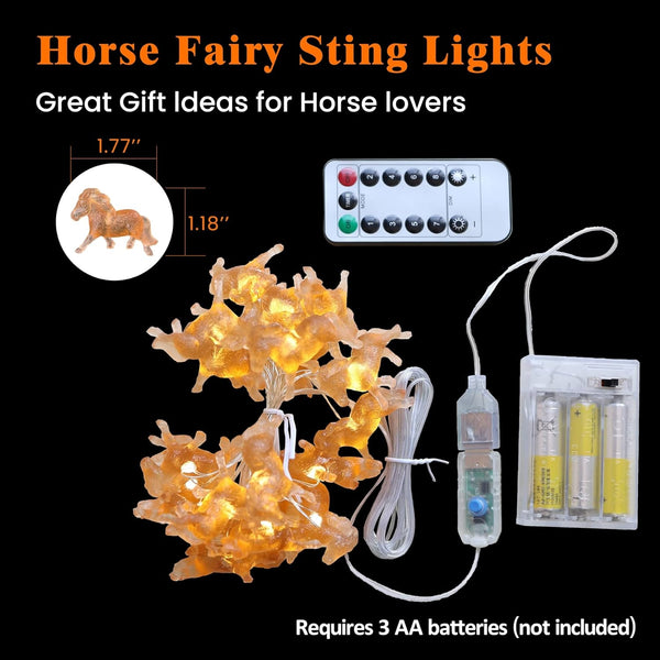 Horse fairy lights gift idea for kids room decor
