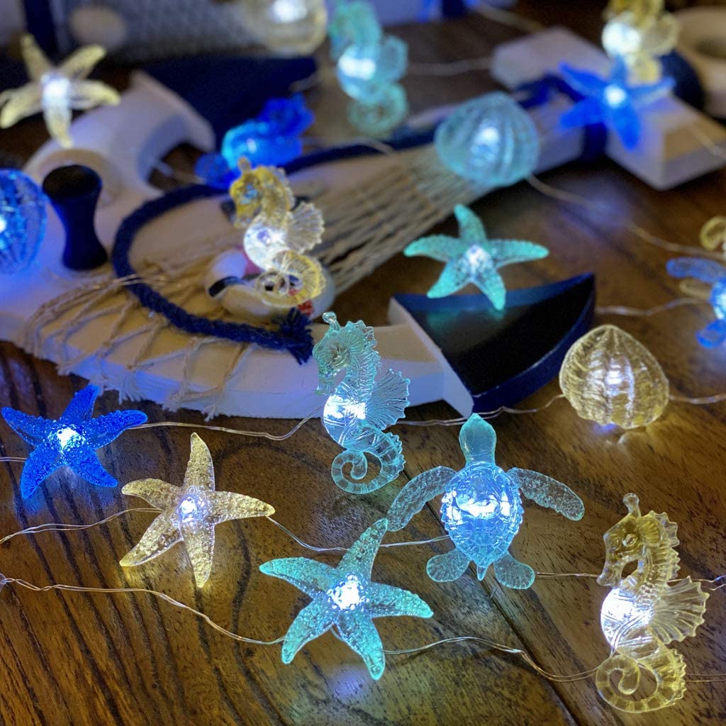 Solar Ocean String Lights for Outdoor Coastal Decor