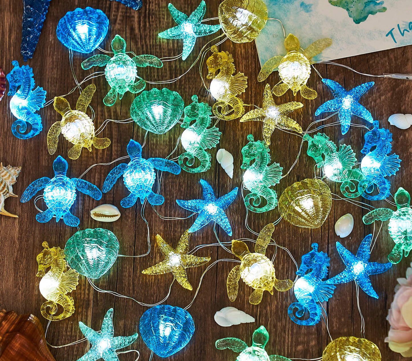 Solar Ocean String Lights for Outdoor Coastal Decor
