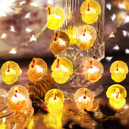 Turkey Fairy String Lights for Thanksgiving Decor