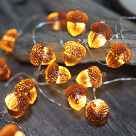 3D Acorn Fall String Lights for Thanksgiving Decor