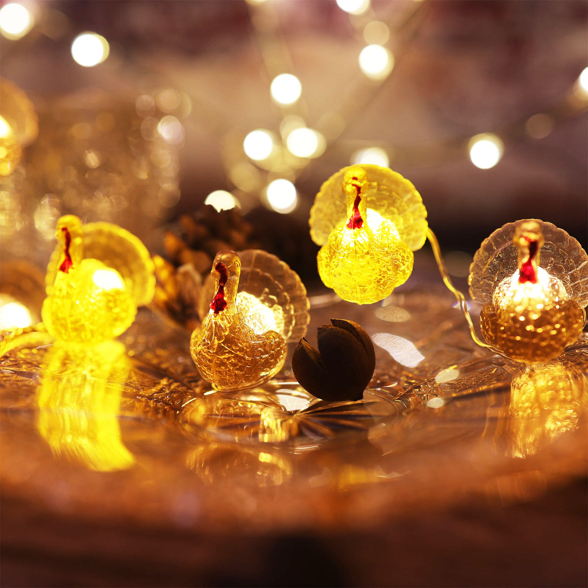 Turkey Fairy String Lights for Thanksgiving Decor