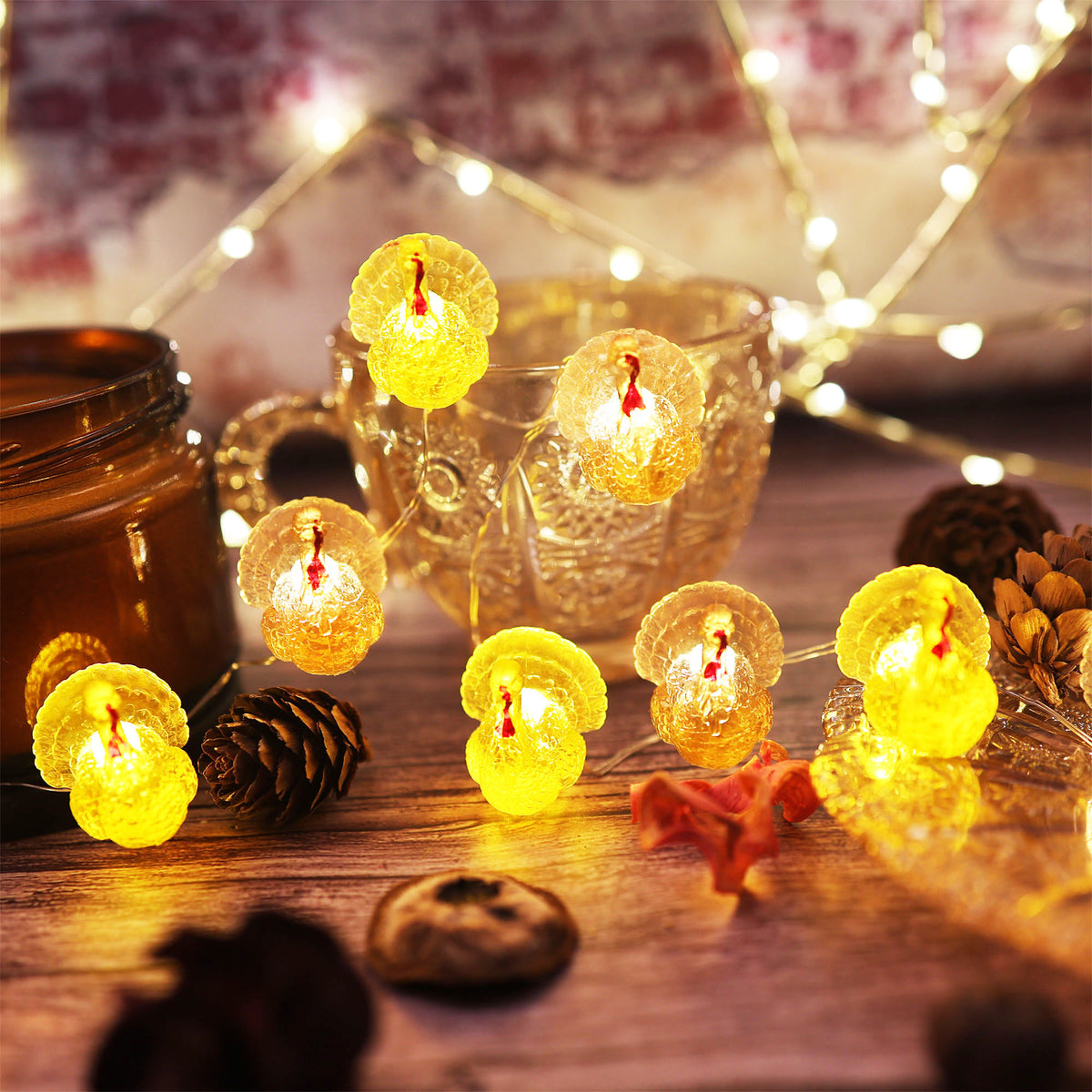 Turkey Fairy String Lights for Thanksgiving Decor