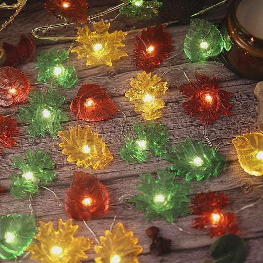 Autumn Leaf Fairy String Lights for Fall Decor